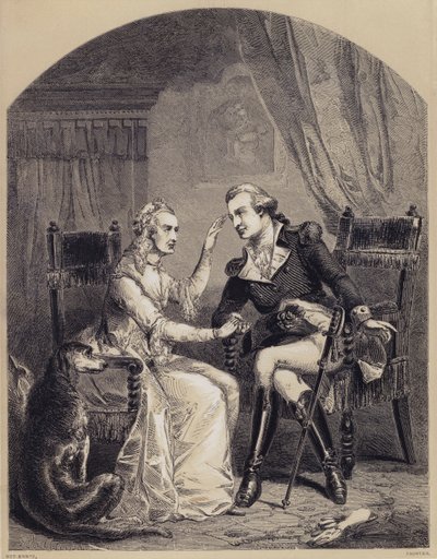 Interview between George Washington and his mother after the Revolution by American School