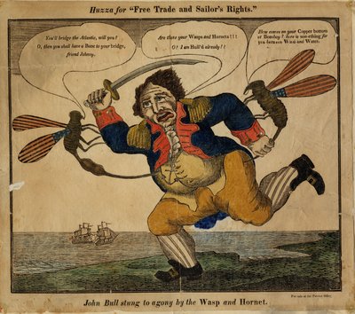 John Bull stung to agony by the Wasp and Hornet by American School