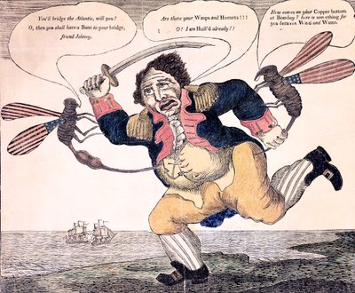 John Bull stung to agony by the Wasp and Hornet, c.1813 by American School