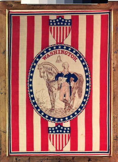 Kerchief Depicting a Full-Length Equestrian Portrait of George Washington by American School