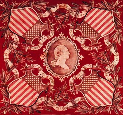 Kerchief with medallion profile portrait of George Washington by American School