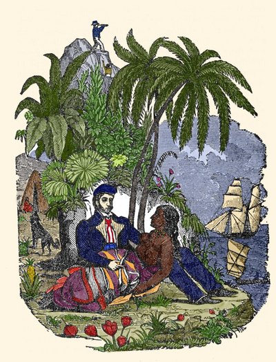 The life of pirates on the island of Madagascar. Engraving of 