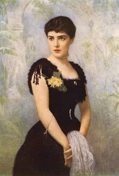 Lady Randolph Spencer-Churchill, nee Miss Jennie Jerome of New York, who married Lord Randolph Spencer-Churchill by American School
