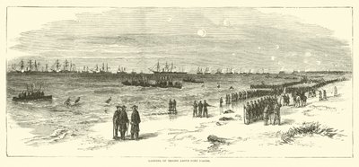 Landing of Troops Above Fort Fisher, January 1865 by American School
