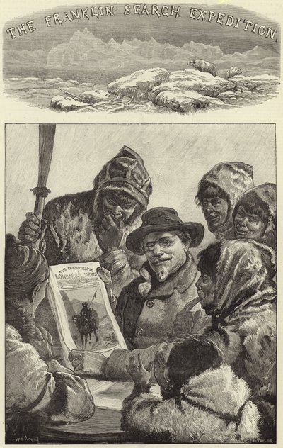 Lieutenant Schwatka Showing the Esquimaux the Illustrated London News by American School