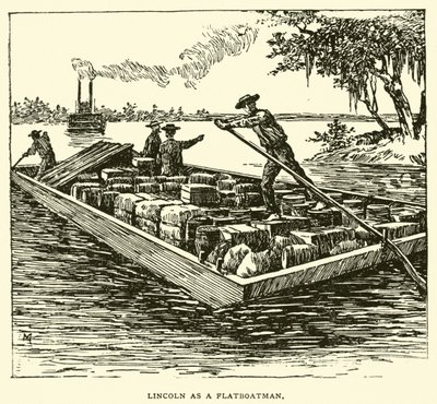 Lincoln as a Flatboatman by American School