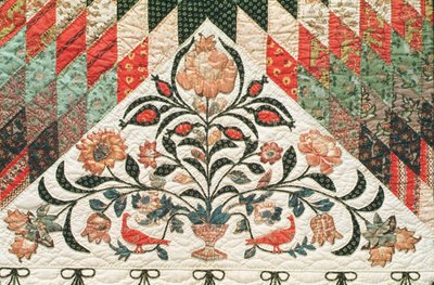 Lone Star pattern quilt, c.1850 by American School