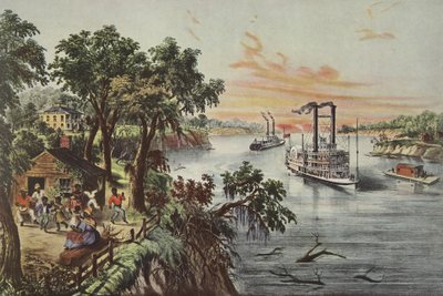 Low Water In The Mississippi, pub. 1868, Currier & Ives by American School