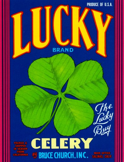 Lucky Brand Celery Fruit Crate Label by American School