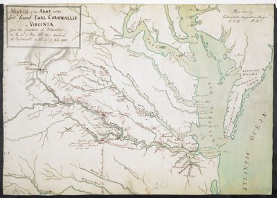 March of the Army under Lieutenant General Earl Cornwallis in Virginia, from the Junction at Petersburg on the 20th of May, till Their Arrival at Portsmouth on the 12th of July 1781 by American School
