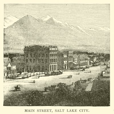 Main Street, Salt Lake City (engraving) by American School