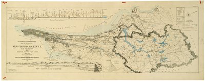 Map of the New Croton Aqueduct, Old Aqueduct and Bronx River Pipeline also the Watersheds of the Croton, Bronx by American School