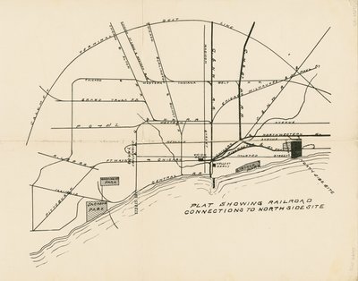 Map Showing Railroad Connections to Proposed Site of the World