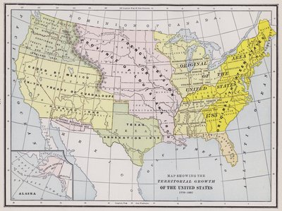 Map showing the territorial growth of the United States by American School