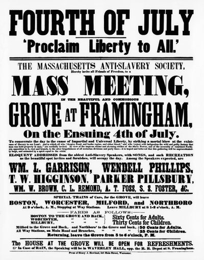 Massachusetts Anti-Slavery Society poster proclaiming Liberty to All on Independence Day, 1859 by American School