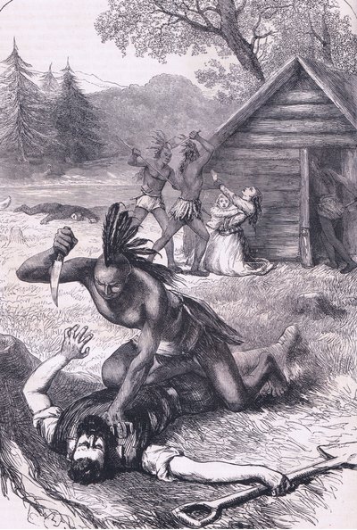 Massacre of the Settlers, Illustration from Cassell