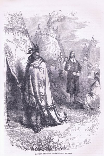 Mayhew and the Naragansett 1674, illustration from Cassell