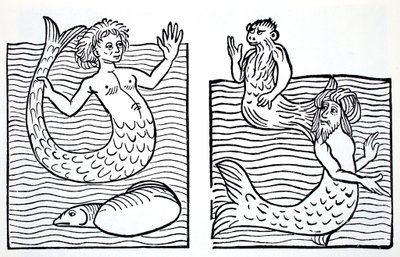Mermaids and Mermen, from The World Guide to Gnomes, Fairies, Elves and Other Little People by Thomas Keightley, Published 1880 by American School