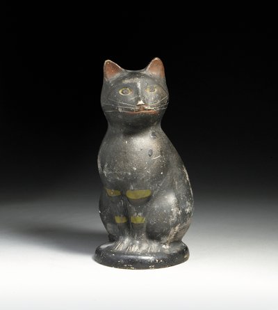 Molded and decorated cat by American School