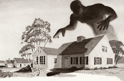 Mortgage Monster Looms Over a Family Home by American School