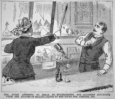 Mrs Hurst breaks up a saloon, from the 