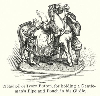 Netsuke, or Ivory Button, for holding a Gentleman