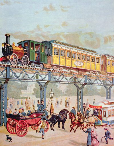 New York Elevated Railway, c.1880 by American School