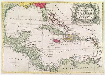 New and accurate map of the West Indies by American School