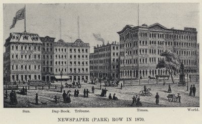 Newspaper Row in 1870 by American School