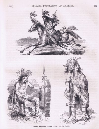 North American Indian types, illustration from Cassells History of the United States by American School