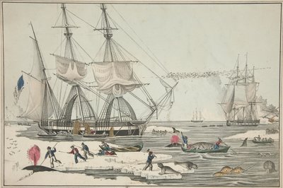 North Sea Whale Fishery, pub. 1860 by American School