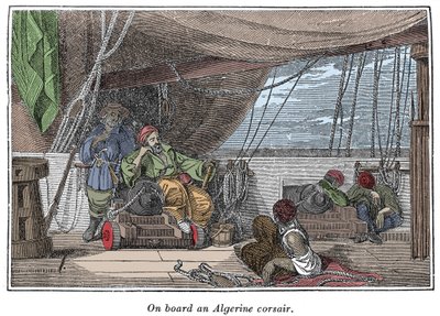 On Board a Ship of Algerian Pirates (Illustration from 