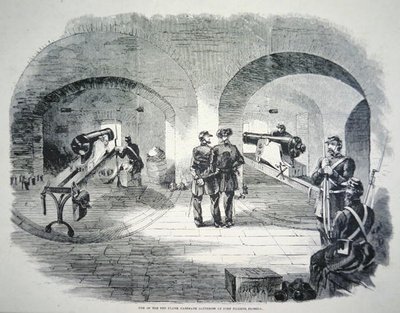 One of the ten flank casemate Batteries at Fort Dickens, Florida, under Union control in 1861 by American School