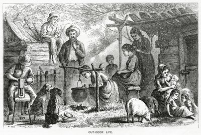 Out-door Life, Illustration for A Community of Outcasts by American School