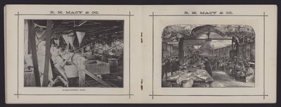Pages from a booklet about R H Macy & Co, New York, Macy