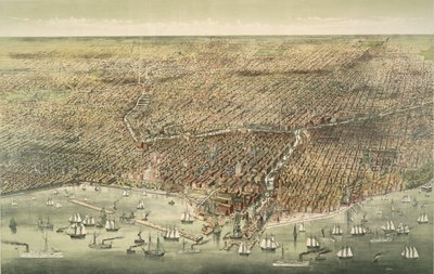 Panoramic View of the City of Chicago, pub. 1892 by American School