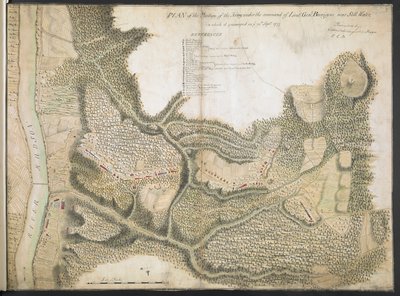 Plan of the Position of the Army under the command of Lieut. Genl. Burgoyne near Still Water, in which it encamped on 20th September 1777 by American School