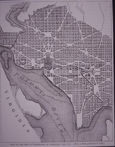 Plan of the City of Washington DC as Laid Out by Major Pierre Charles L