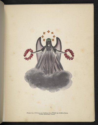 Plate 1. A dark angel. Spectropia; or, Surprising spectral illusions showing ghosts everywhere, and of any colour, etc. ser. 1. J.H. Brown, 1864 by American School