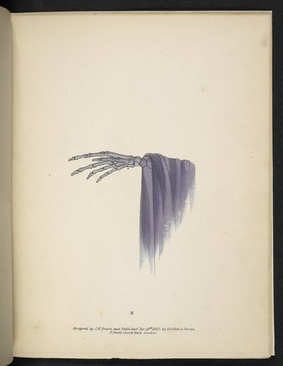Plate 8. A skeletal hand. Spectropia; or, Surprising spectral illusions showing ghosts everywhere, and of any colour, etc. ser. 1. J.H. Brown 1864 by American School