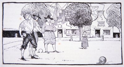 Playing Bowls in New Amsterdam in the 17th Century by American School