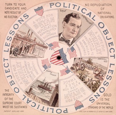 Political Object Lessons, American Presidential Campaign Poster for William McKinley, c.1897 by American School