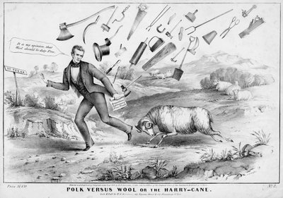 Polk Versus Wool, or, The Harry-cane by American School