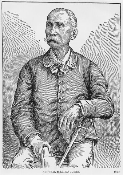Portrait of General Maximo Gomez (1836-1905) from The Story of Cuba by Murat Halstead by American School