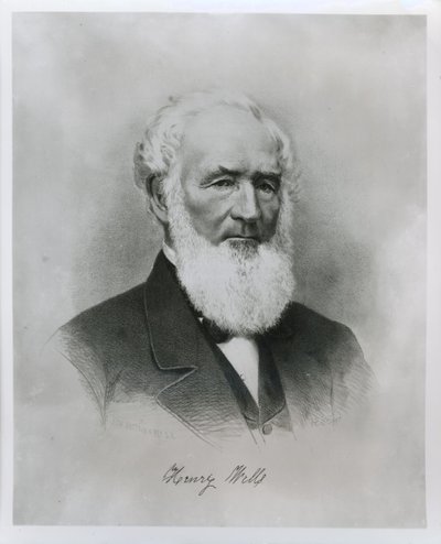 Portrait of Henry Wells (1805-78) co-founder of Wells Fargo & Co. by American School