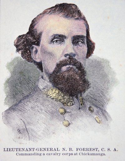 Portrait of Lieutenant General Nathan B. Forrest (1821-77) by American School