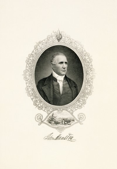 Portrait of Sam Houston with a City View, c. 1855-c. 1860 by American School