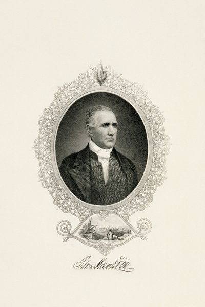 Portrait of Sam Houston with a City View, c. 1855-c. 1860 by American School