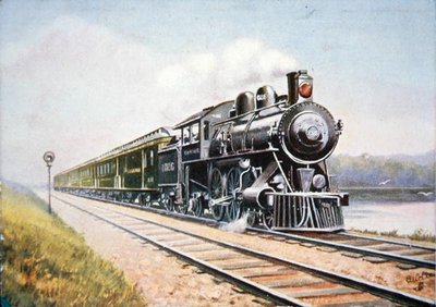 Postcard of the Overland Limited of the Chicago & North Western Railroad by American School