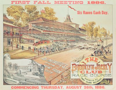 Poster Advertising The Brooklyn Jockey Club Race Course, 1886 by American School